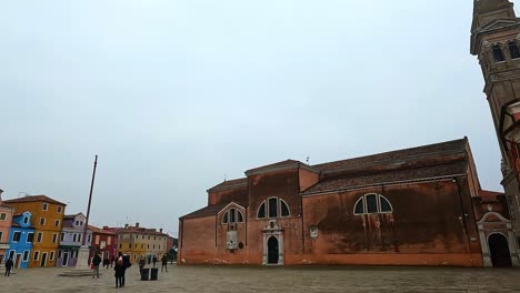 burano san martino or st martin church and leaning belltower in italy