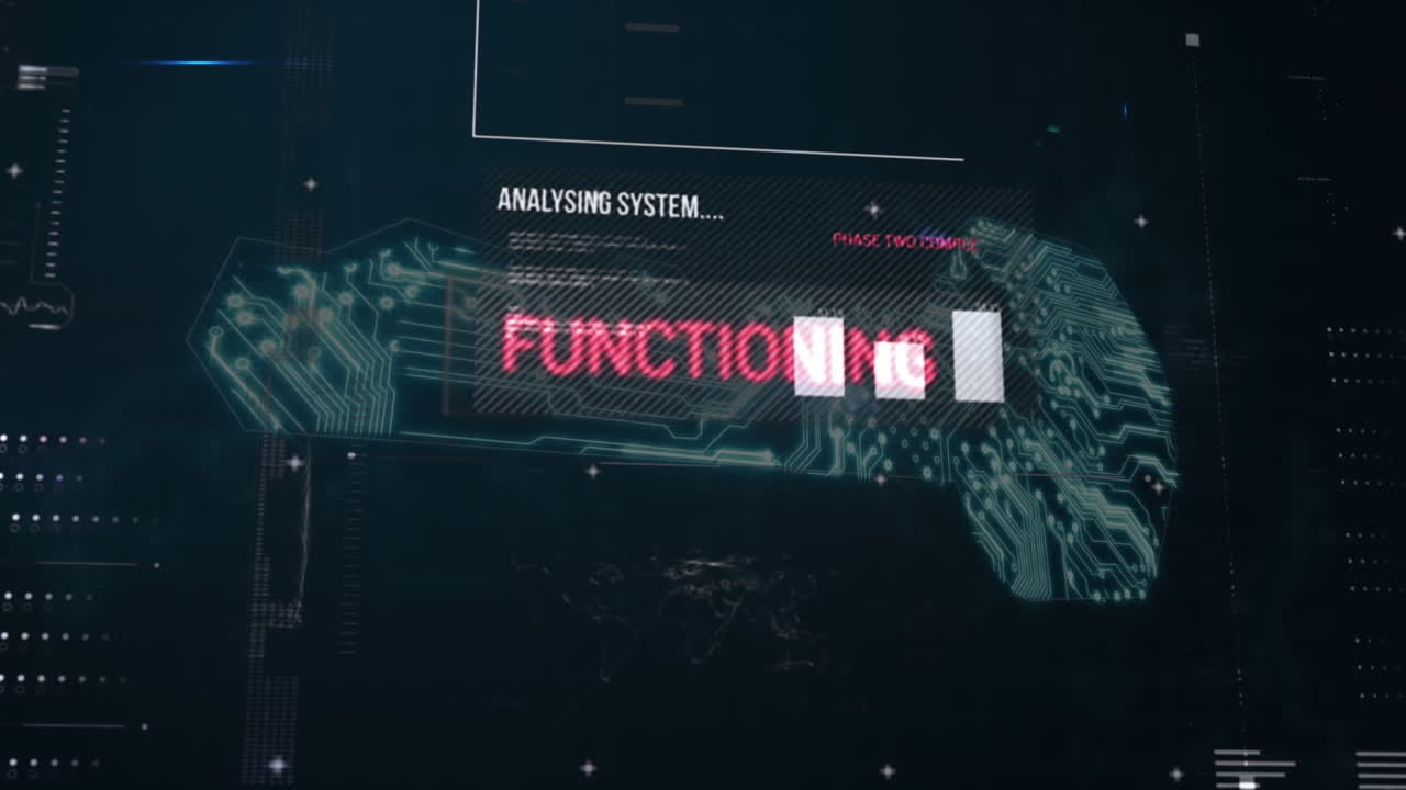 Animation of data processing with online security key on screen