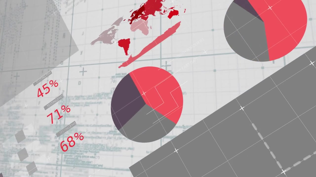 Visualizzazione di dati digitali con grafici e sfondo di codice