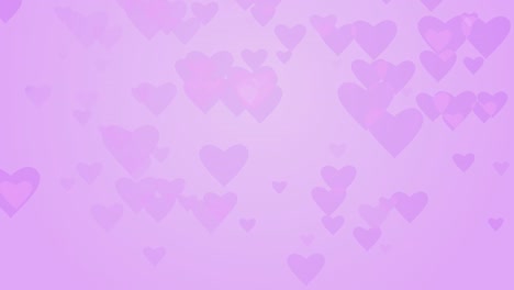 birthday event. floating purple heart soft color background. romantic flying red rose love heart wedding background. for st. valentines day, mothers day. seamless loop,