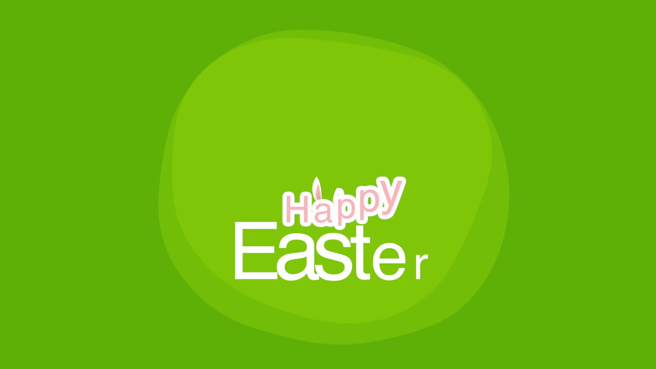 Testo di Buona Pasqua e coniglio su sfondo verde 3