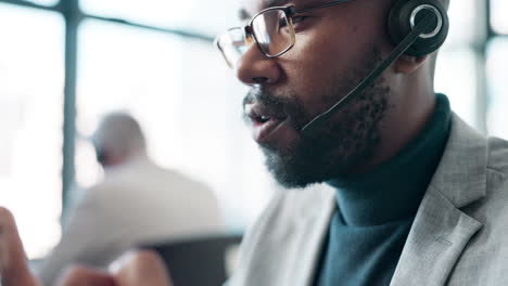 man wearing headset talking