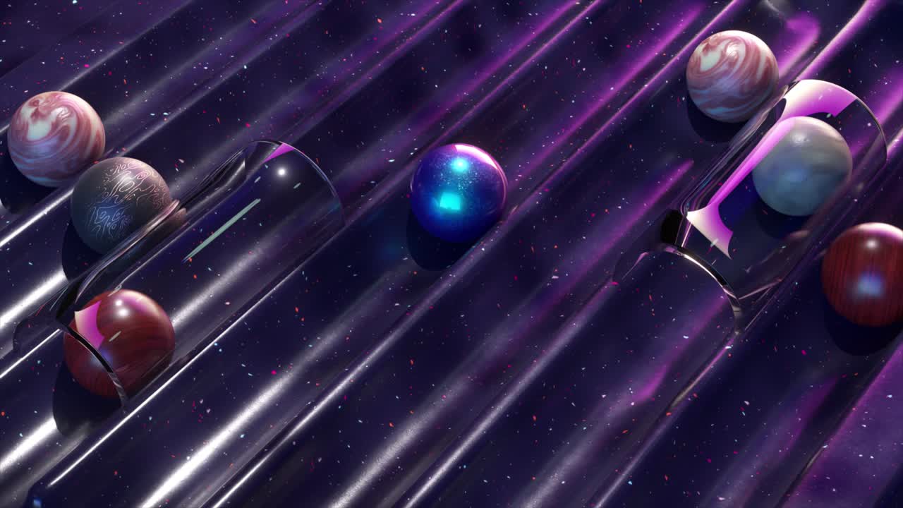 Abstract Geometric Shapes with Spheres and Cylinders on a Textured Background