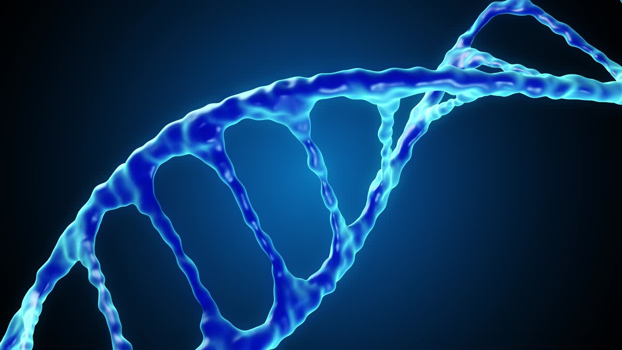 animación 3d del crecimiento del adn. la dirección del adn es oblica.