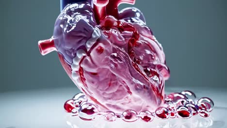 3d model of a human heart with bubbles