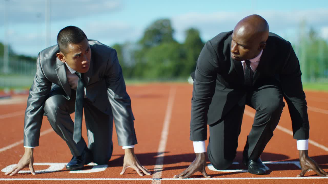 Racing Track in Suits Business Concept