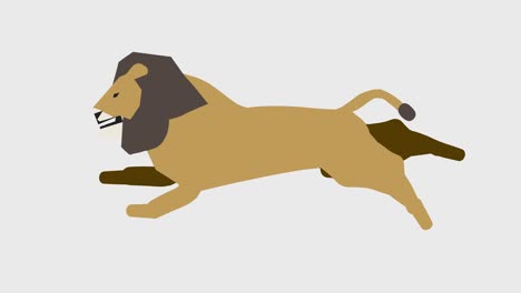 animación de ilustraciones de leones corriendo (resolución 4k, transparencia de fondo)