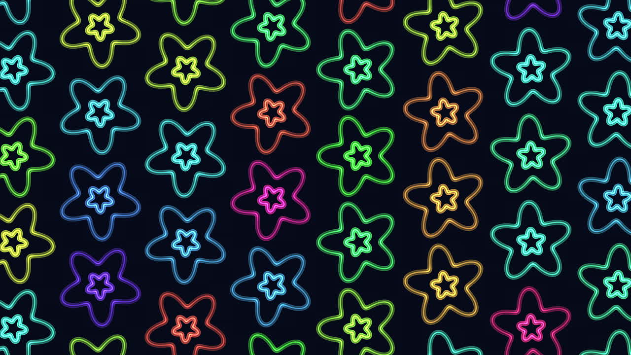 patrón de estrellas degradadas de colores con efecto neón 5