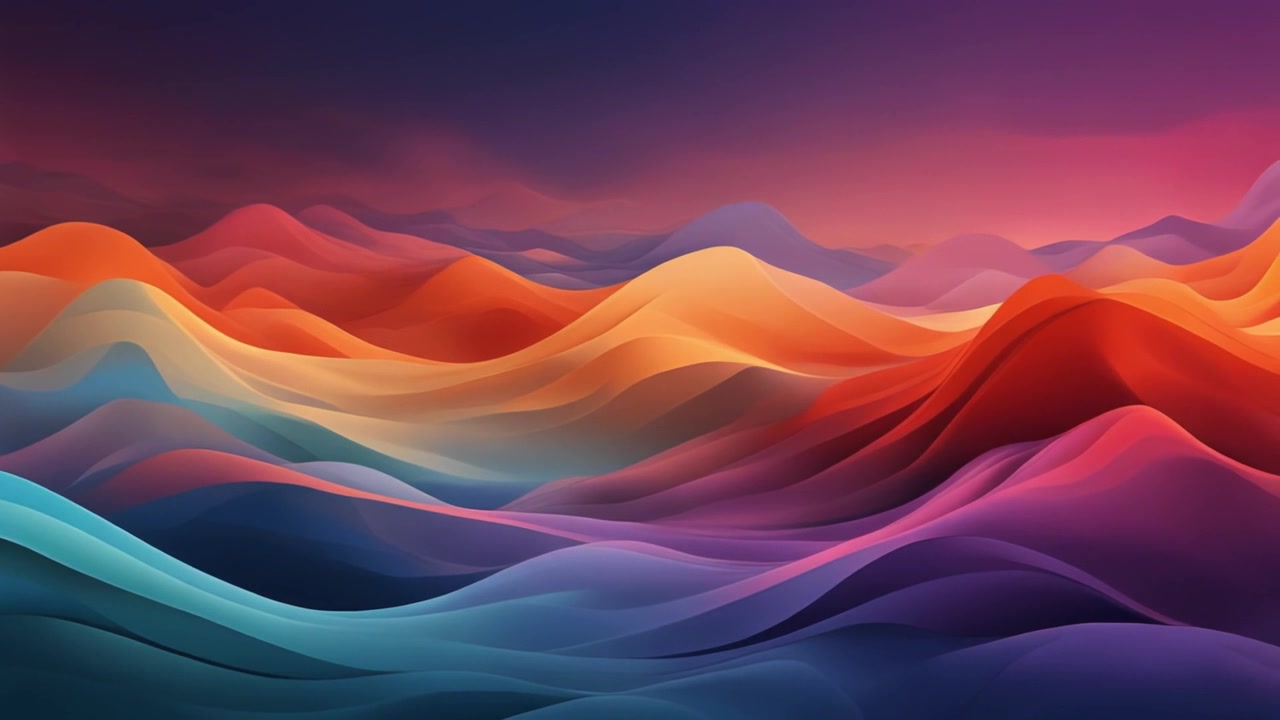 Onde astratte e fluide di colori vivaci in movimento