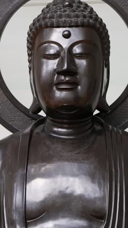 large buddha statue in serene museum setting