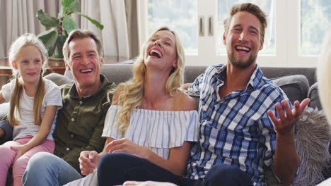 happy family spending time together at home