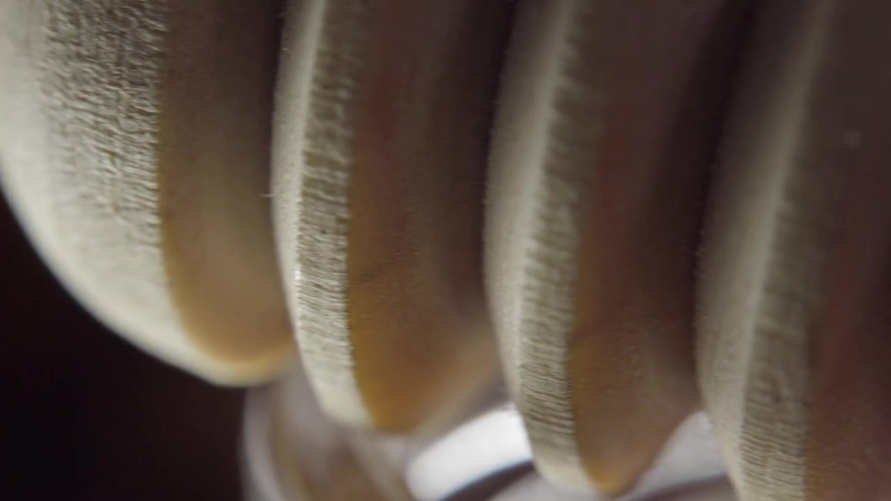 Macro panning view of a wooden honey dipper, highlighting textured grooves, craftsmanship and fine detail with shallow depth of field