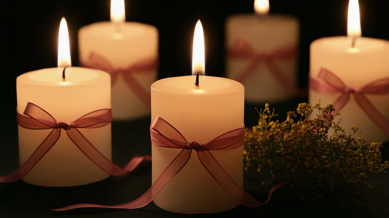 Candles with Ribbons