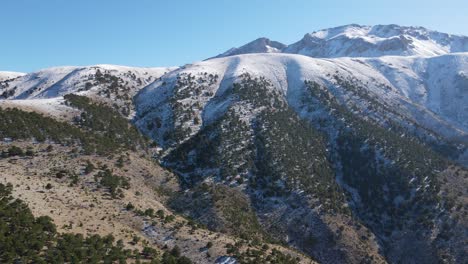 snowy peaks by drone