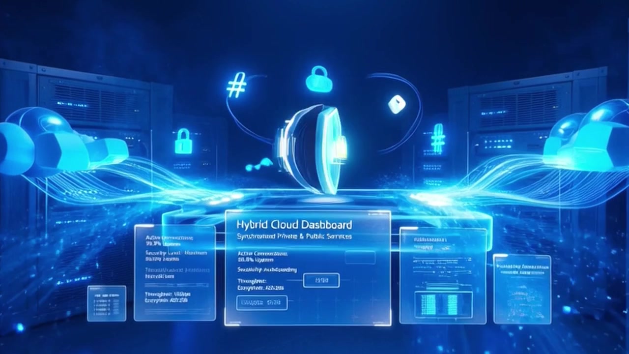 Digital Hybrid Cloud Dashboard Interface in Data Center