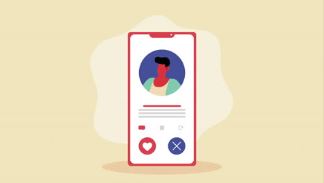 man in smartphone device animation