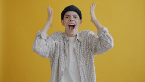 teenager celebrating