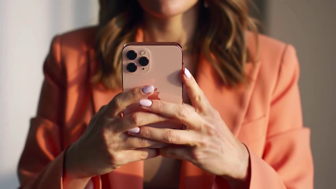 Woman Using a Smartphone for Social Media and Online Communication