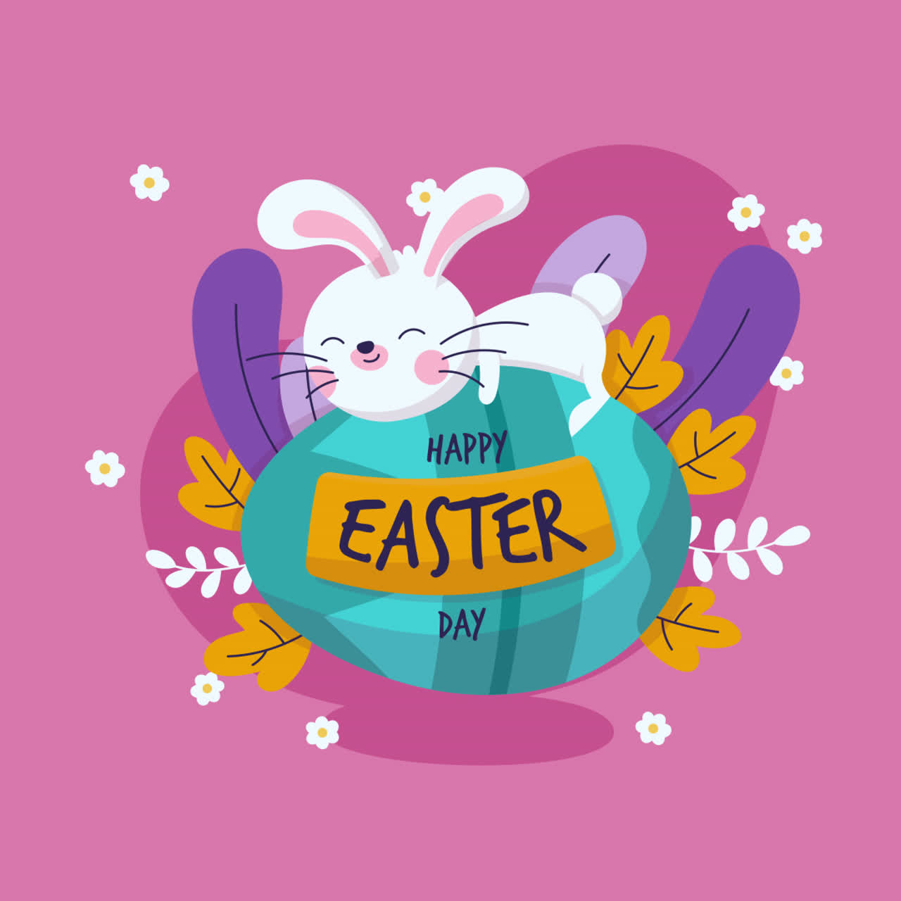 un conejo de pascua lindo en un huevo.