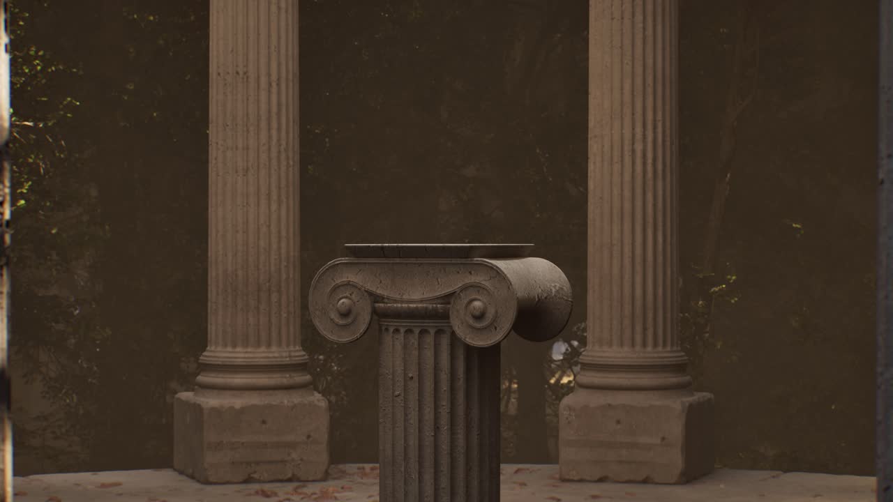Ancient greek ionic order column pedestal