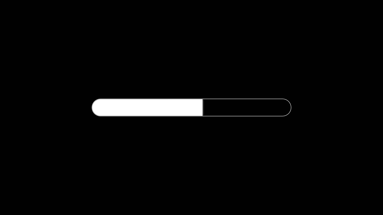 Minimalist Loading Bar Animation on Black Background
