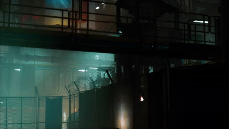 petrochemical industry factory at night