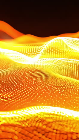 a series of orange lines and dots on a black background. the orange lines and dots create a sense of movement and energy
