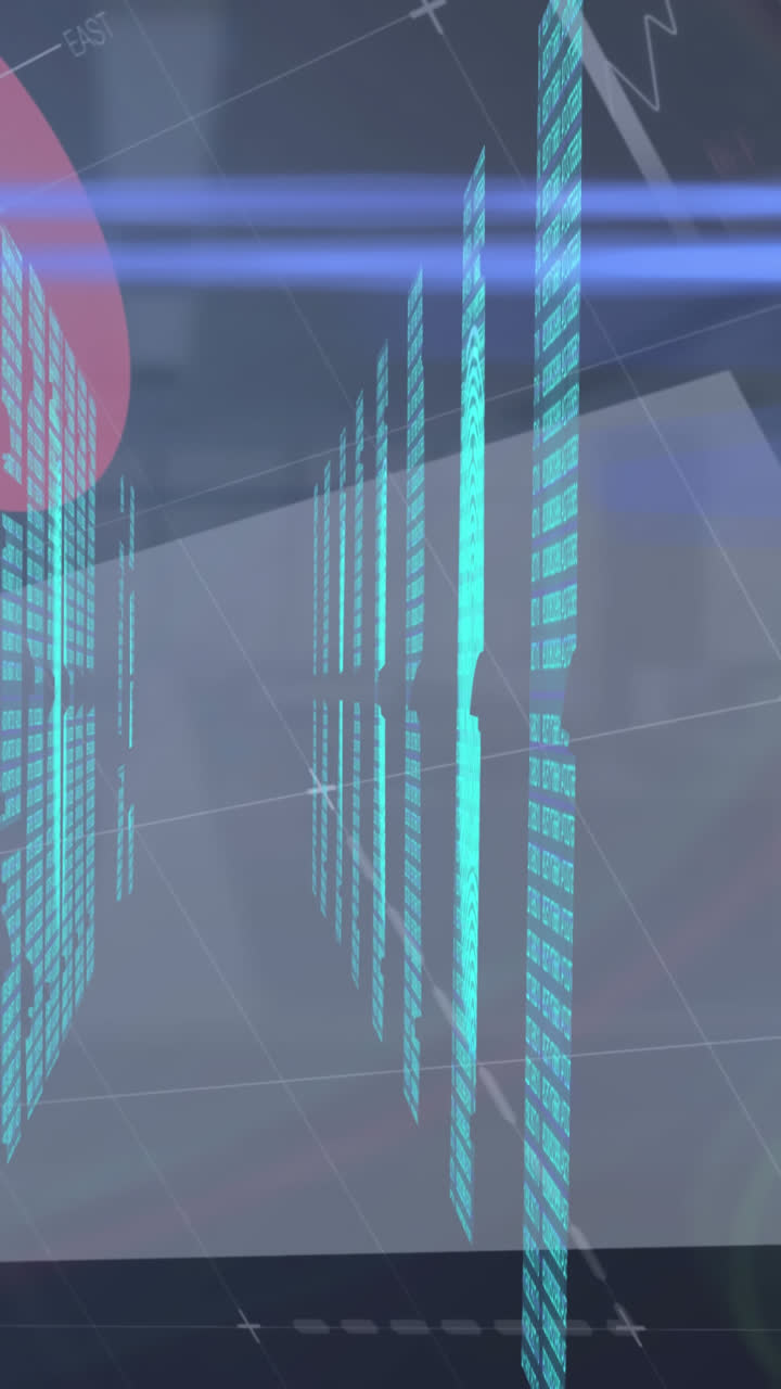 Animation of statistics, data processing and biometric fingerprints