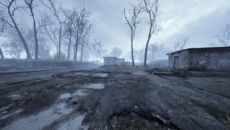 vista de la ciudad de pripyat de la zona de exclusión cerca de la central nuclear de chernobyl