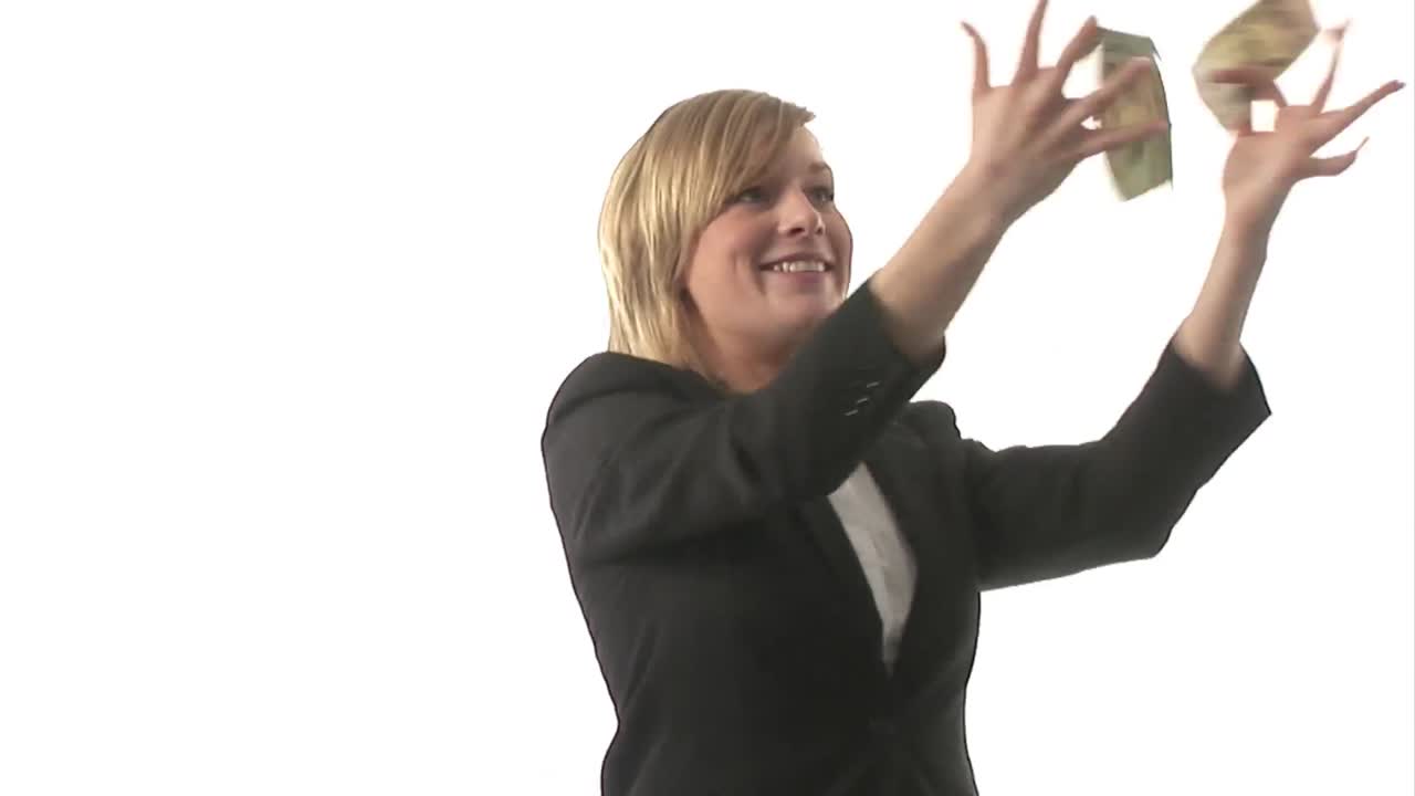 mujer de negocios hablando por teléfono.