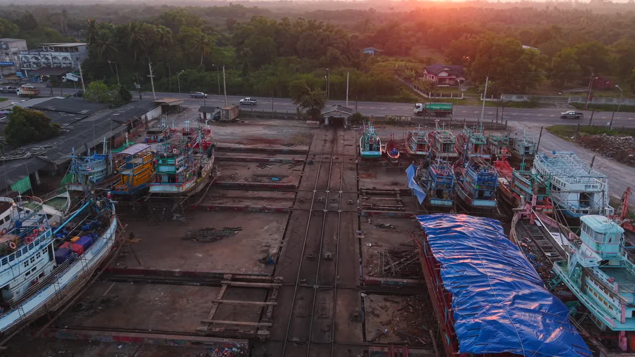 Fishing Boat Repair in a Southeast Asian Shipyard