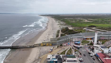 mexico us border drone shot at tijuana