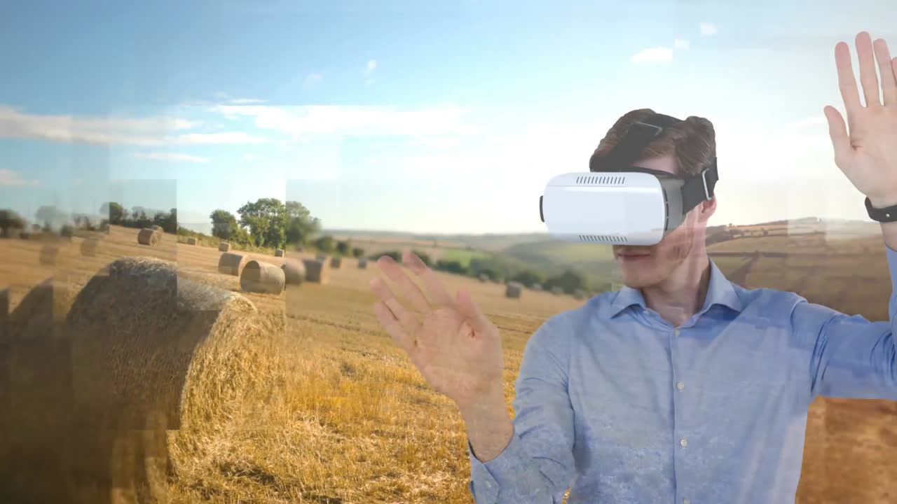 hombre usando vr video