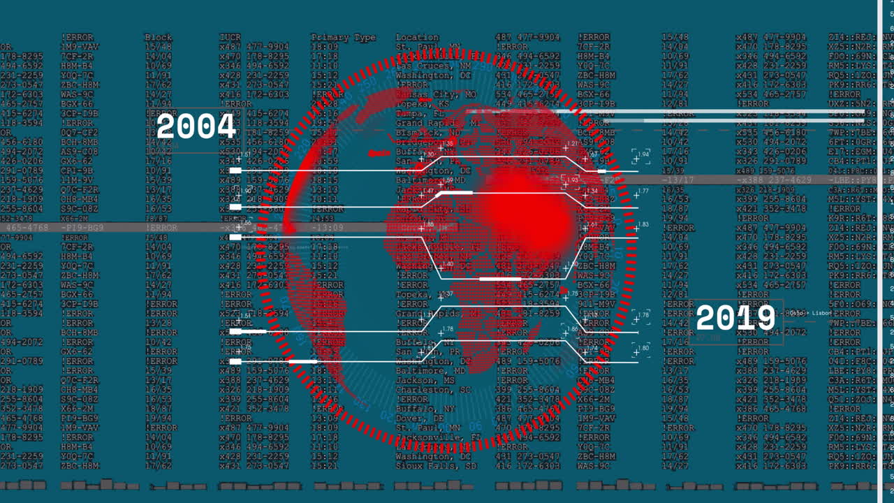 animación de procesamiento de datos y diagramas en todo el mundo