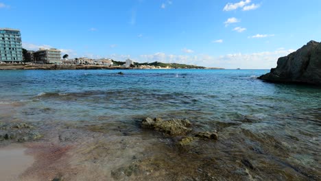 Shore-Person-Snorkeling,-Cala-Ratjada-Mallorca-Spain