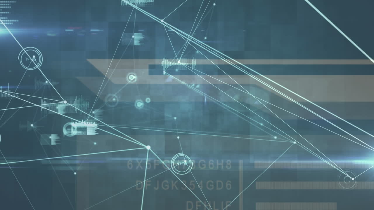 블랙 배경에 연결 네트워크와 데이터 처리의 애니메이션