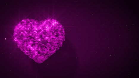 el corazón púrpura brillante