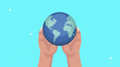 hands lifting world earth planet