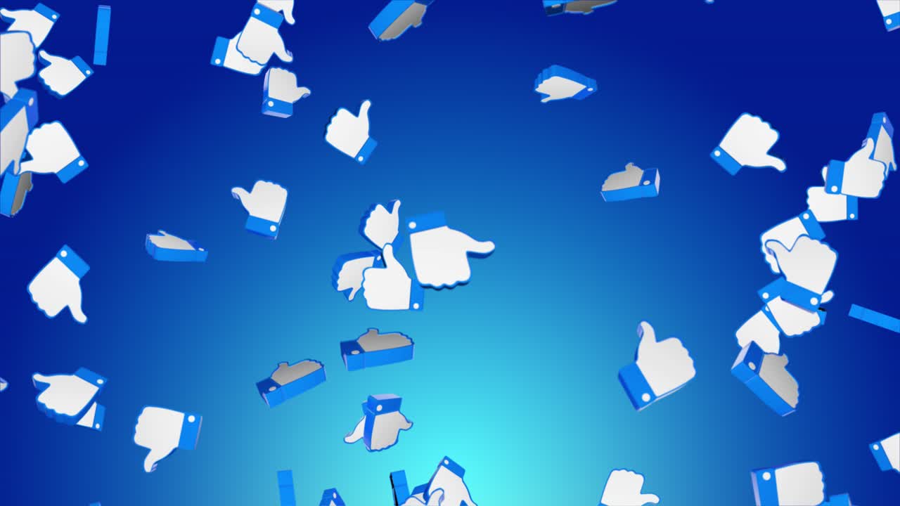 Thumbs up sign good like correct sign animated icon on screen social media network or technologic