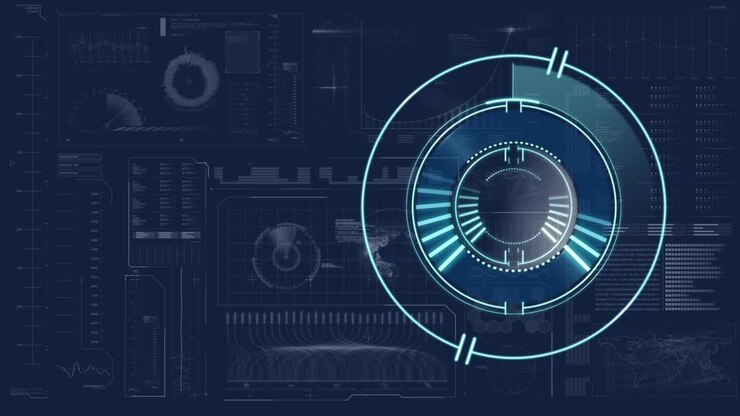 Animation of scan scoping over data processing on navy background