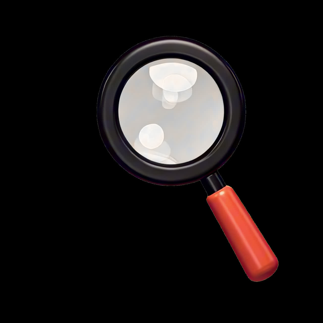 Magnifying glass tool icon animation isolated asset, transparent 4K video, alpha channel, ProRes