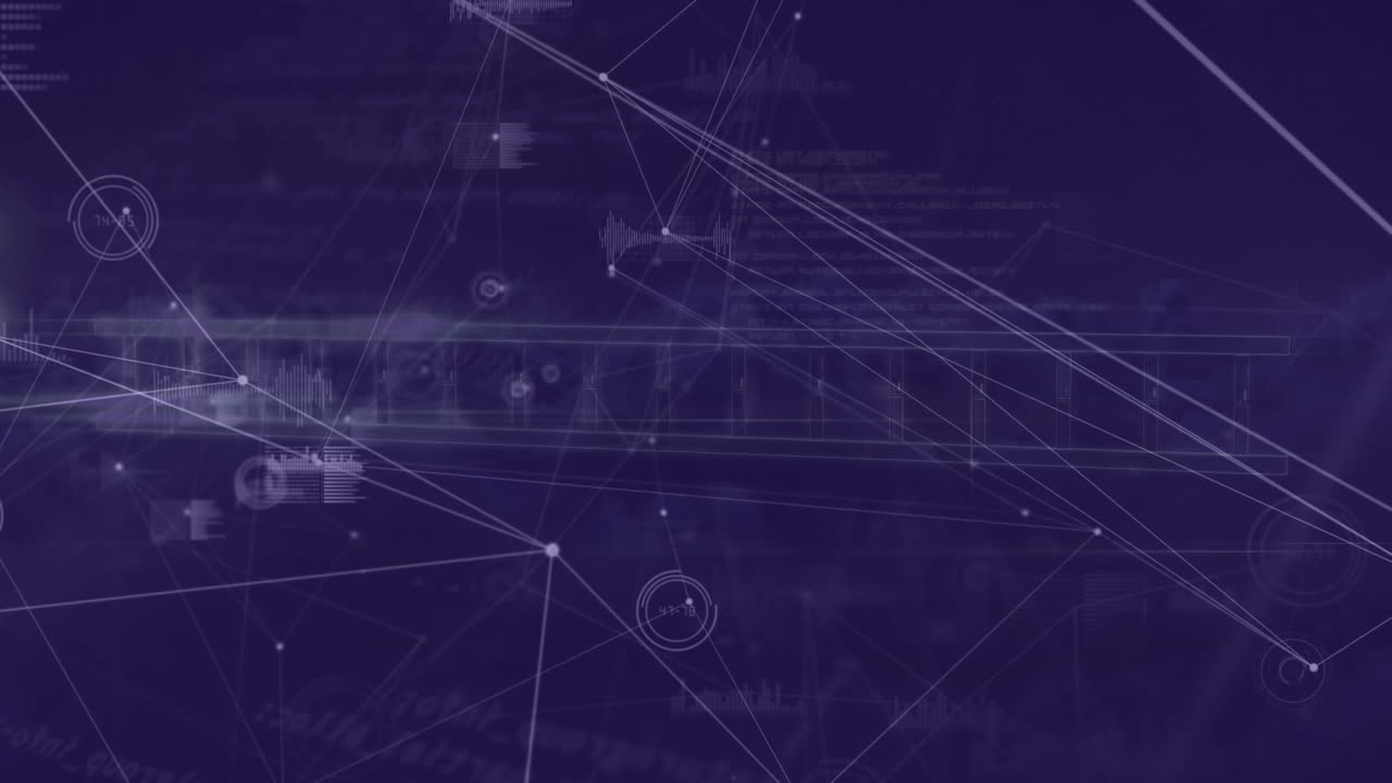 Animation of dna strand, data processing and network of connections