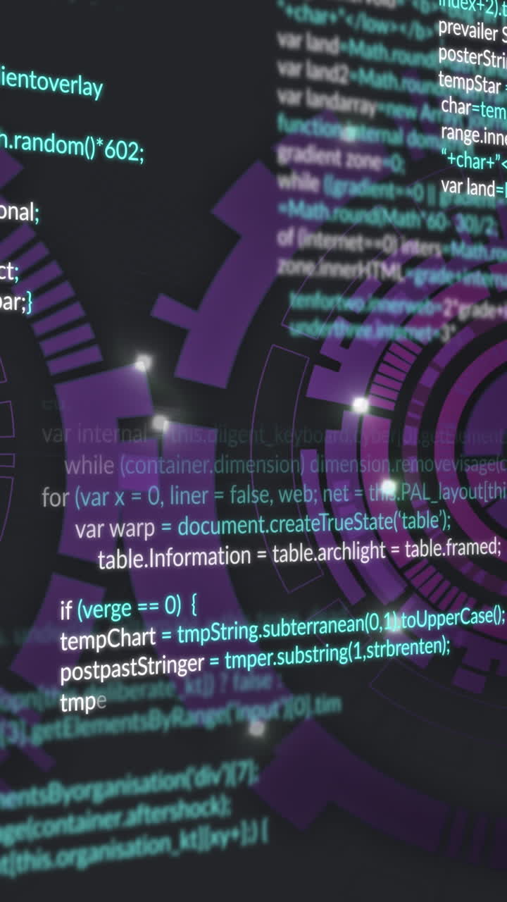 Animation of scope scanning and data processing on black background