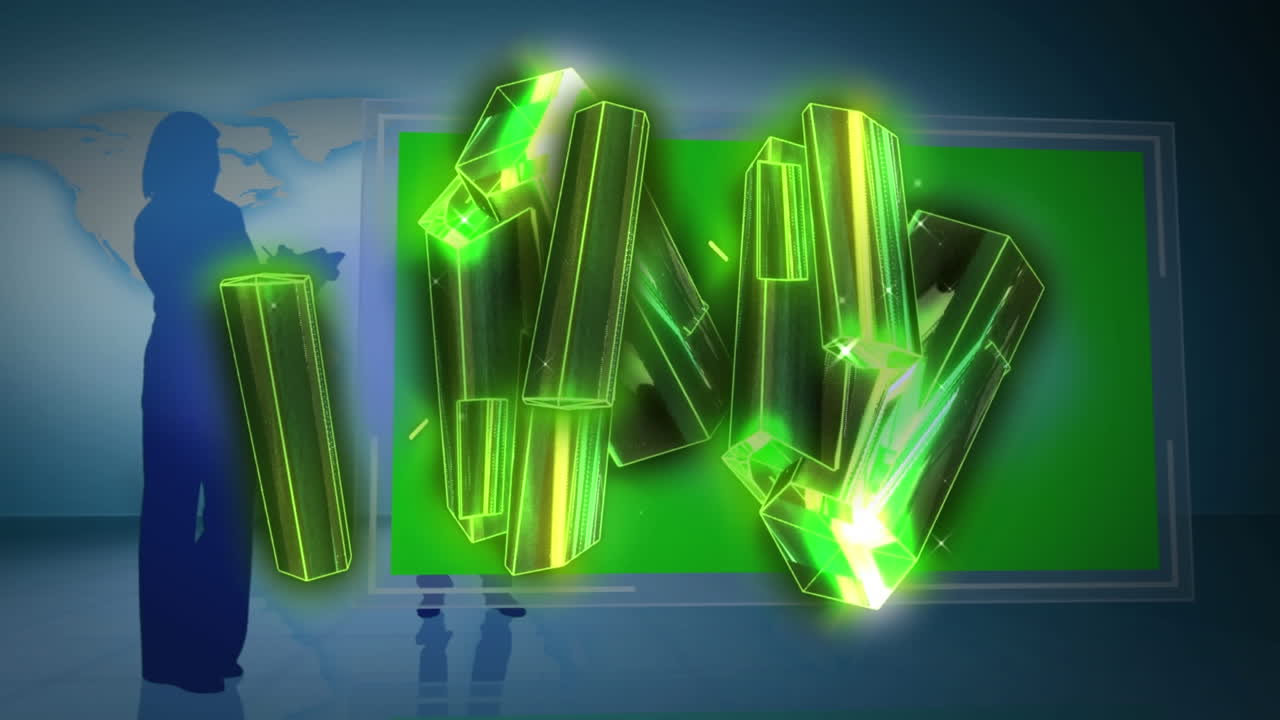 animación de barras metálicas rosadas brillantes flotando sobre el grupo de saludos y las líneas púrpuras