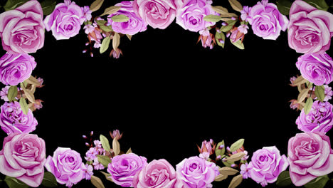 Rose-flower-Horizontal-seamless-repeat-border-with-alpha-channel-transparent-background