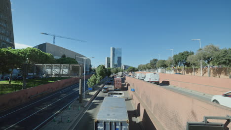 traffic on underpass in barcelona