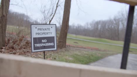 private property sign no trespassing on golf course