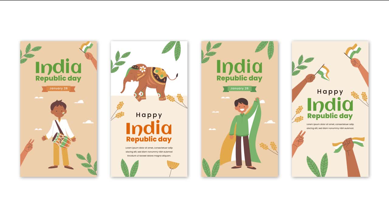 Illustrazioni per il Giorno della Repubblica indiana