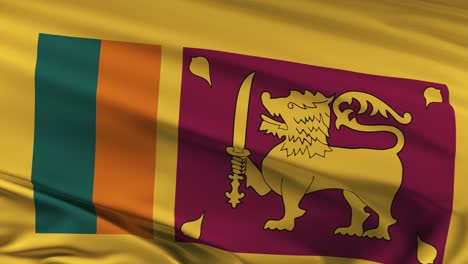 la bandera de sri lanka ondeando en el viento seamles loop animación 3d. resolución 4k.