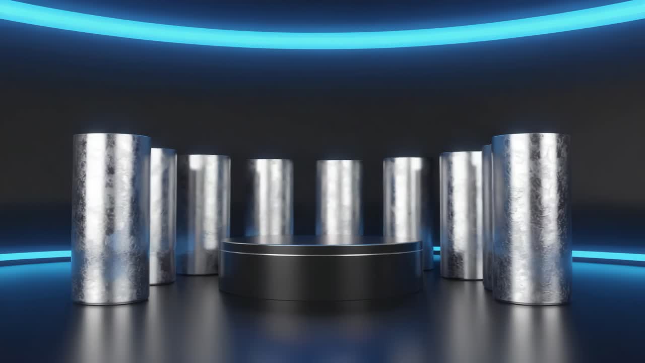 Modern Product Podium with Neon Lighting